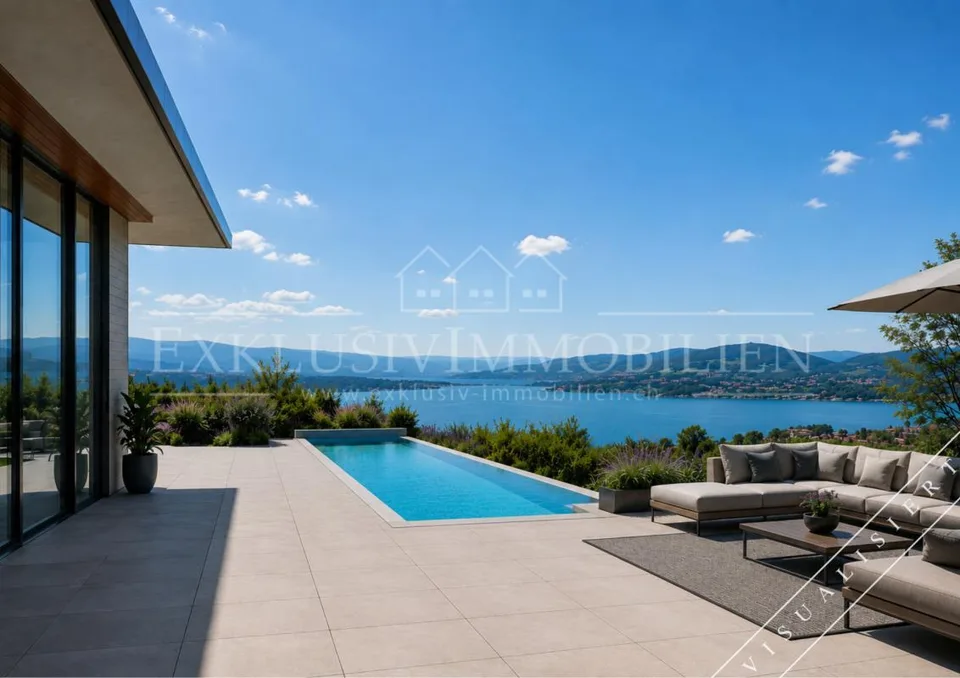 Knapp 4'000 m² Premium-Bauland mit Seesichtpanorama an Hanglage - o...