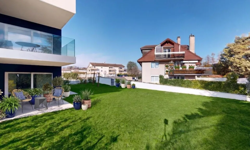 Appartamento nuovo con giardino e accesso al lago