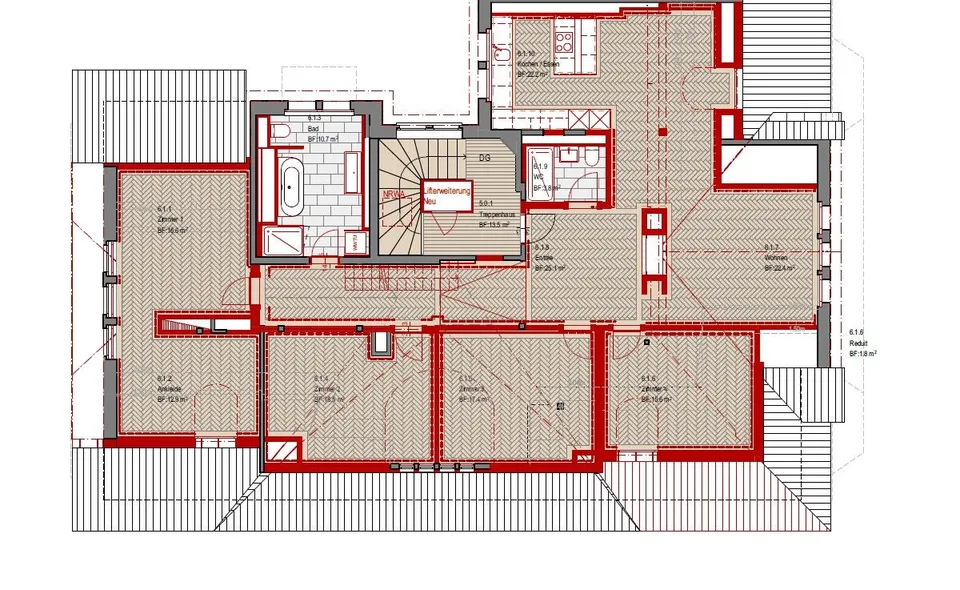Totalsanierte 5.5-Zimmer Dachwohnung mit Dachterrasse über Luzern