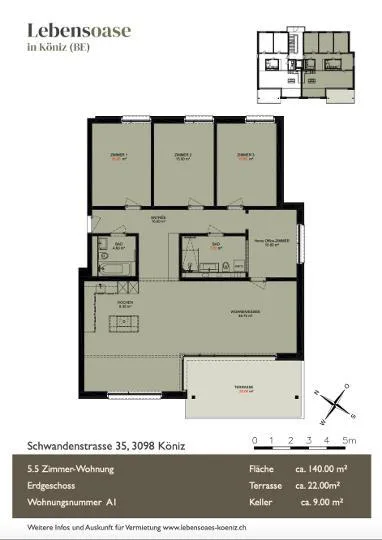 Exklusive 5½-Zimmer-Gartenwohnung – Wohnen auf Eigentumsstandard, nur