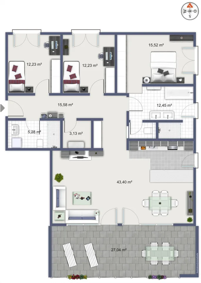 Helle Familienwohnung