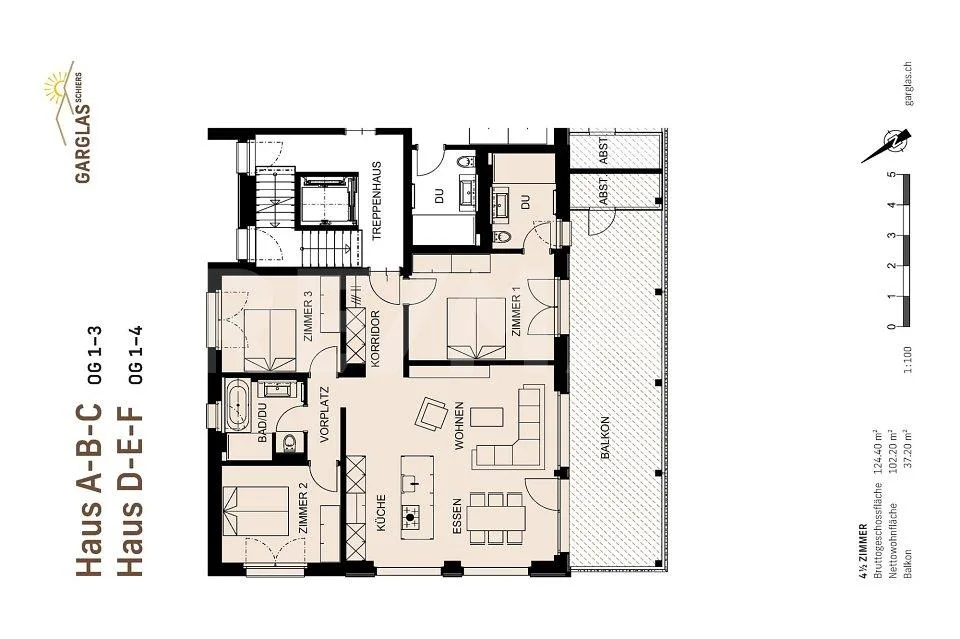 Nachhaltiges Wohnen in Schierst Garglas: 4½-Zimmer-Wohnung C5 mit S... – photo 8 sur 8