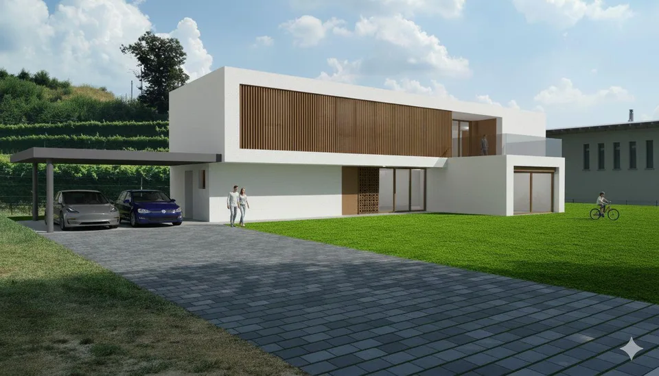 Terreno edificabile pianeggiante, nel verde e con progetto approvato – Foto 9 von 12