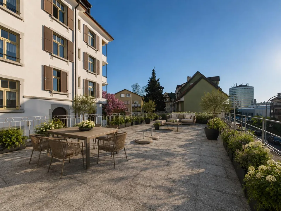200 m² Terrasse & 18 m² Wintergarten: Wohnen mit aussergewöhnlich viel Freiraum – Foto 18 von 35
