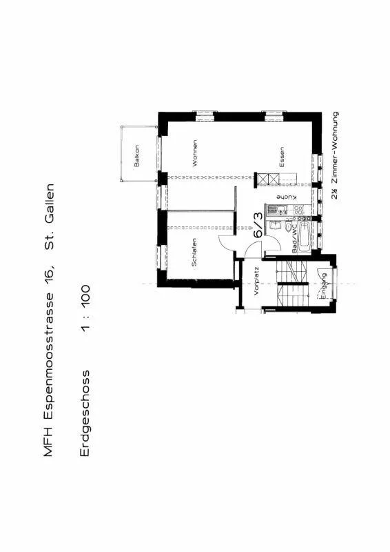 Appartamento di 2.5 locali al piano rialzato nel quartiere Heiligkreuz