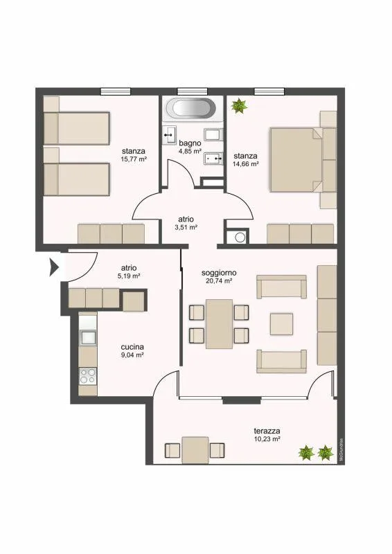 6100 Bellinzona, Via Ghiringhelli 23e, appartamento 216