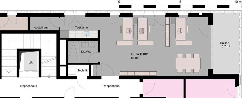 Kleinbüro in Neubau für 4 Arbeitsplätze - B102