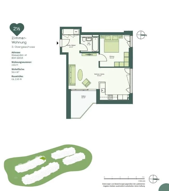 Moderne 2.5-Zimmer-Wohnung in Leimbach
