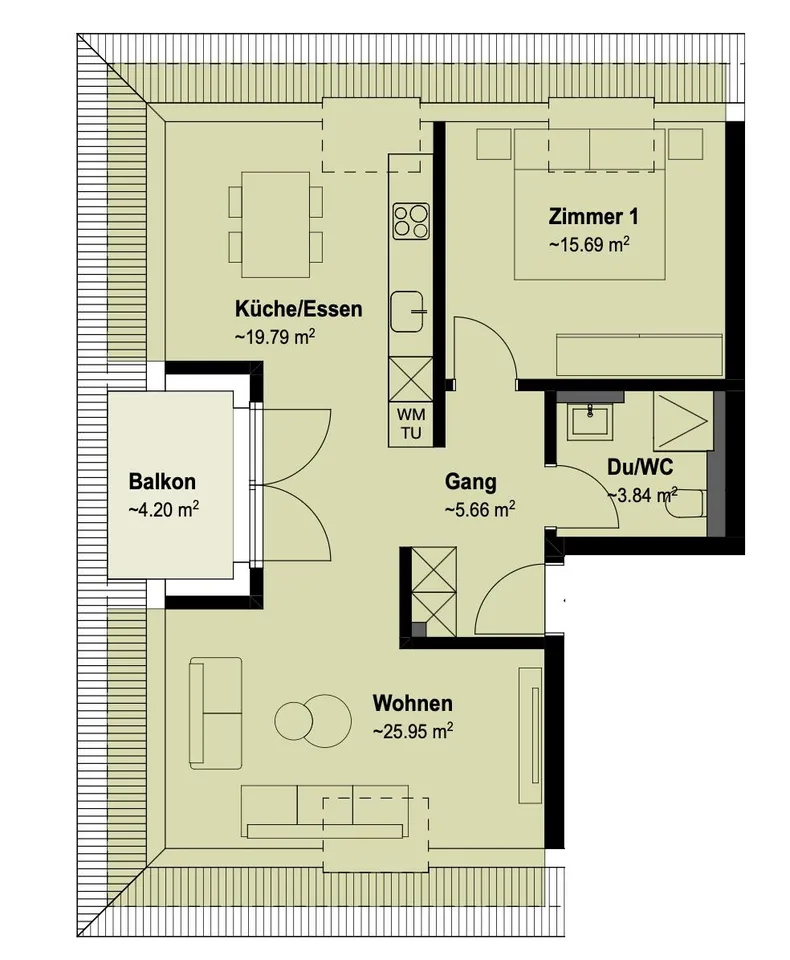 Neubauprojekt – 2.5 Zimmer-Dachwohnung zu vermieten