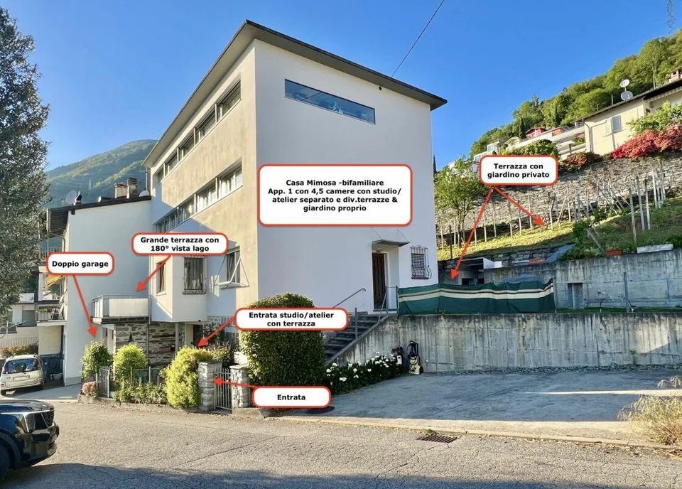 4,5 Zi. Wohnung in Zweifamilienhaus mit 180° Seesicht, grosser Sonnenterrasse &amp; eigenem Garten
