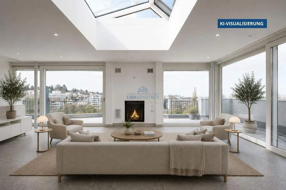 Attika-Maisonette mit unverbaubarem Weitblick über Binningen & Basel
