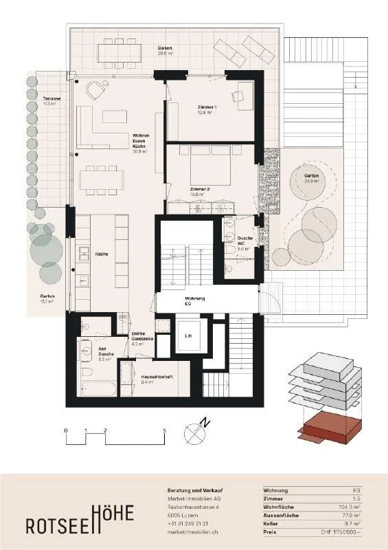 Ihre Gartenwohnung zwischen Stadt und See – Foto 6 von 6