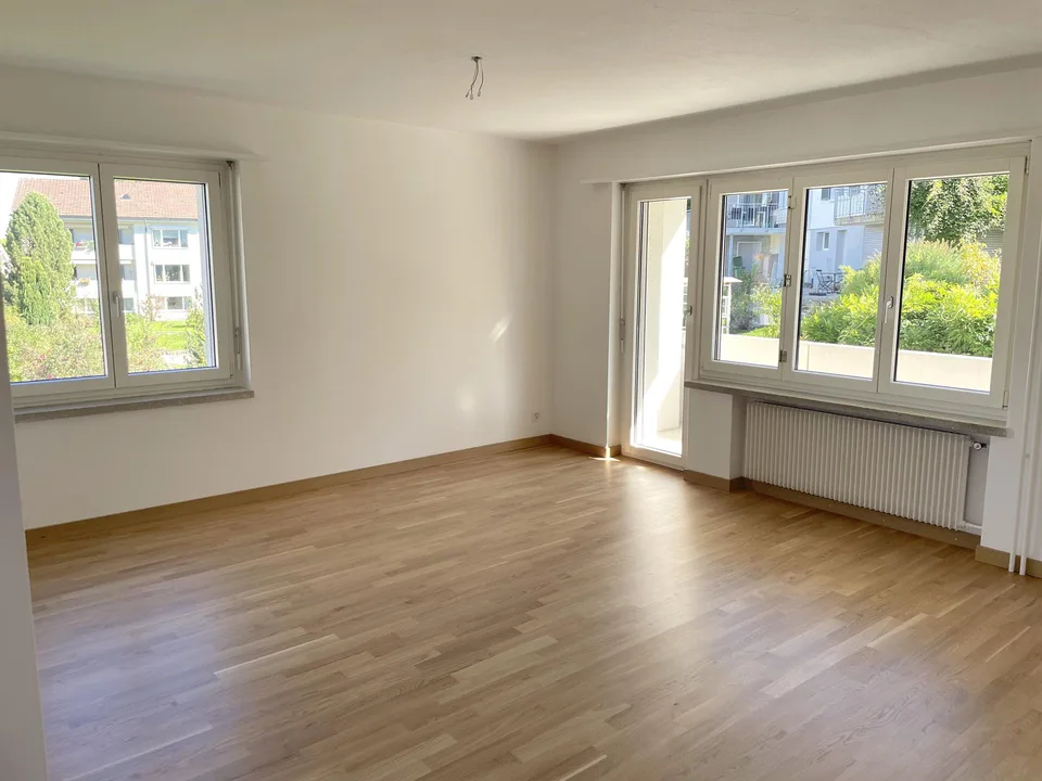 Frisch sanierte 3.5 Zimmer Wohnung mit Blick ins Grüne