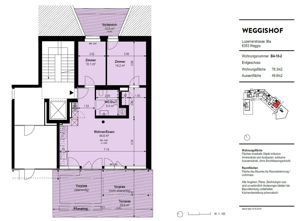 3.5 Zimmerwohnung in der Ueberbauung Weggishof