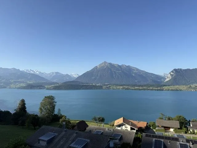 Traumaussicht auf den Thunersee:Grosszügige 2.5-Zimmerwohnung  im EG