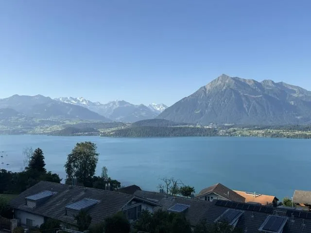 Traumaussicht auf den Thunersee:Grosszügige 2.5-Zimmerwohnung  im EG