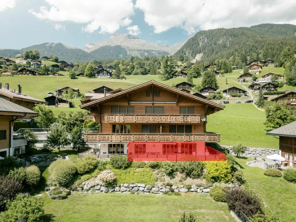 Terrassenwohnung mit Bergblick - 4.5-Zimmer-Erstwohnung im Chalet Aquila