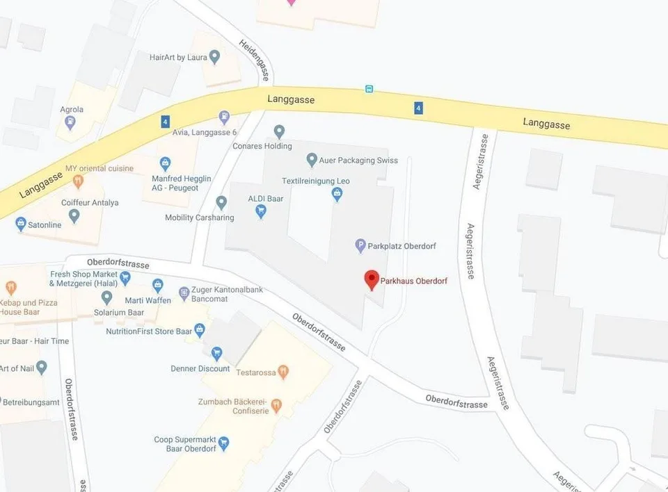 Einstellhallenplatz im Zentrum von Baar