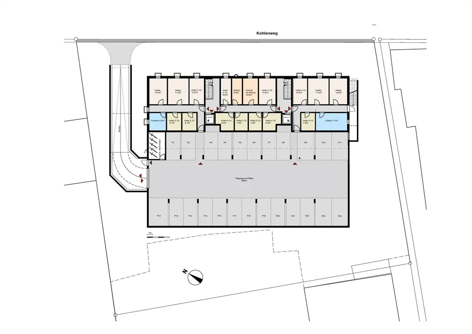 Tiefgaragenplätze im Mehrfamilienhaus an zentraler Lage