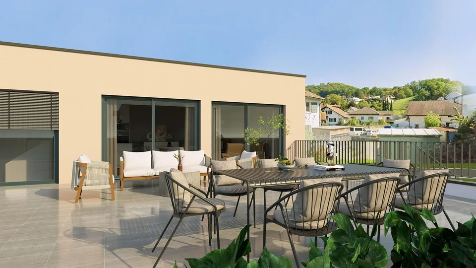 New building in a sunny location - modern 5.5-room single-family house with plenty of light and a spacious terrace