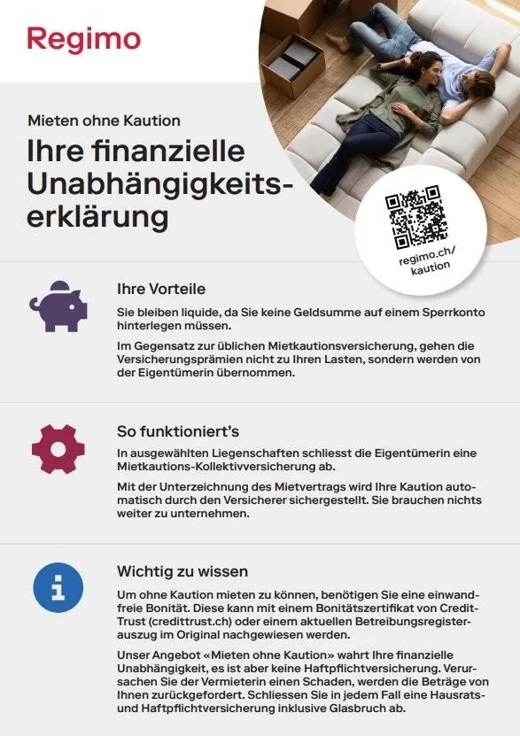 MIETEN OHNE KAUTION - Zentral wohnen in Wettingen