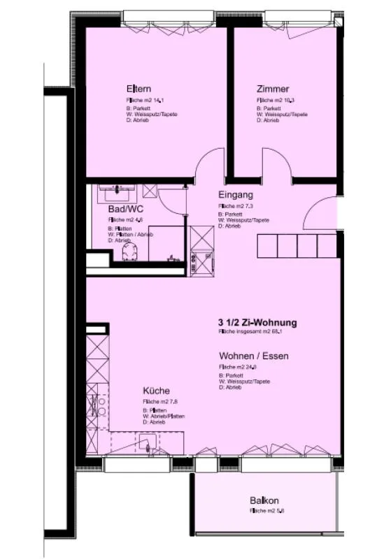 Renovierte Wohnung mit Sicht auf den Pilatus