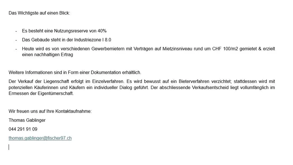 Gewerbehaus mit 40% Nutzungsreserve