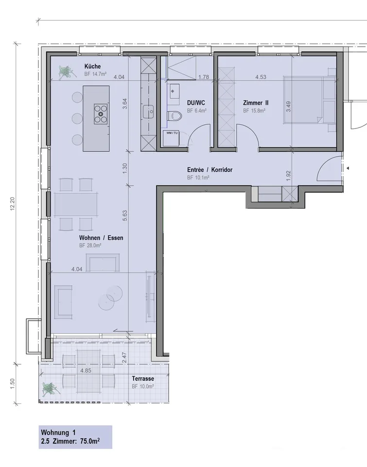 Letzte Chance - Exklusive 2.5-Zimmer-Neubauwohnung mit 75 m² in Ker...