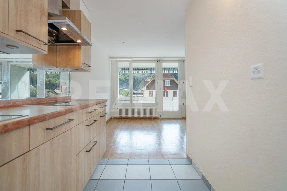 Appartement 2.5 pièces bien entretenu avec balcon et parking extérieur (résidence principale)