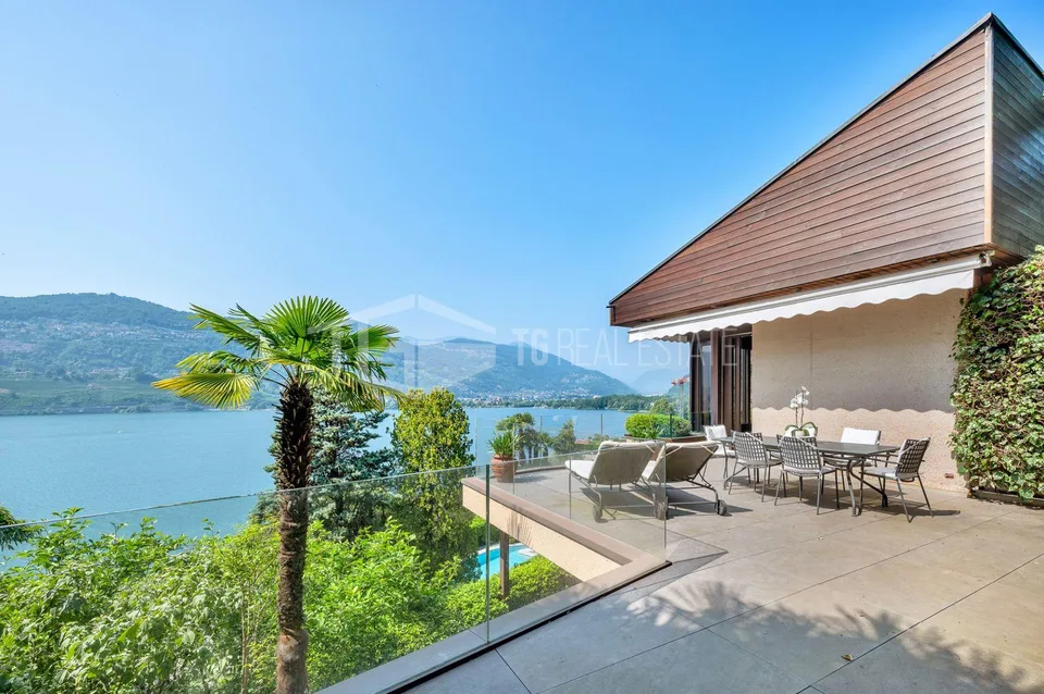PRESTIGETRÄCHTIGE VILLA IN MONTAGNOLA MIT SEEBLICK UND HALLENBAD