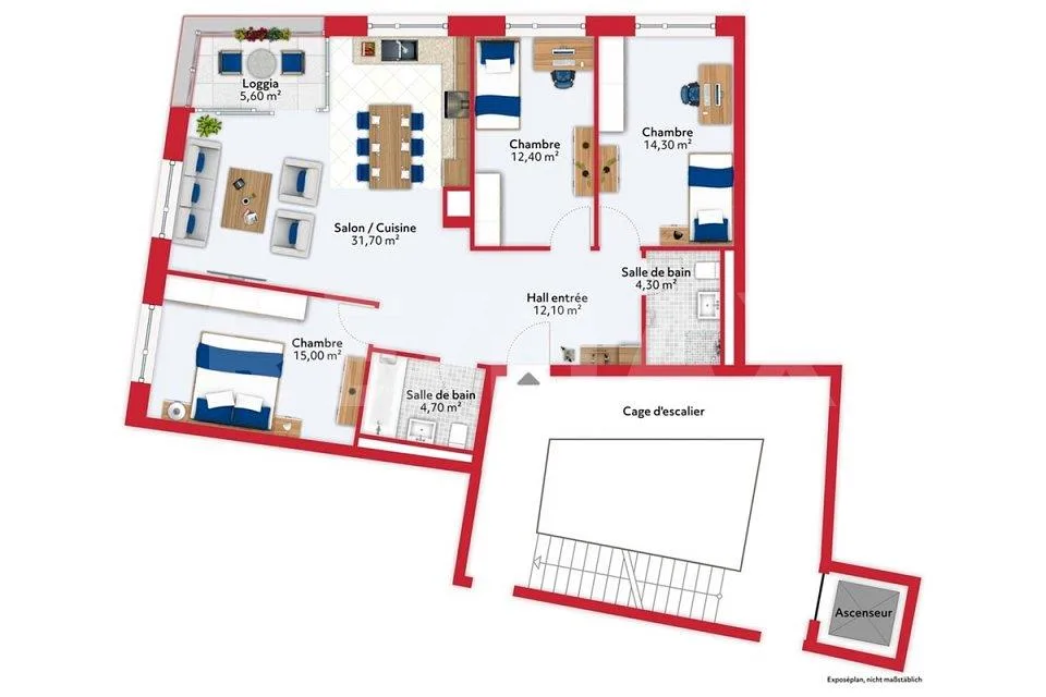 Modern apartment accessible at a price lower than the market thanks to the right of superficie