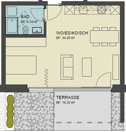 Moderne Gartenwohnung mit genialer Aussicht!