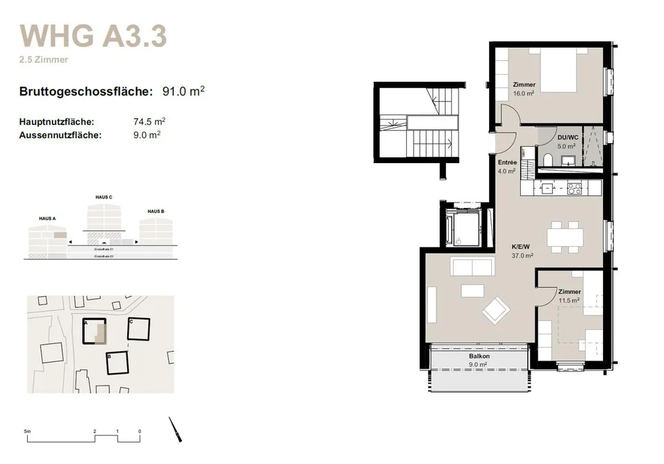 Appartamento 3.5 locali in affitto (primo occupante): Nuovo edificio Hasol a Bürchen