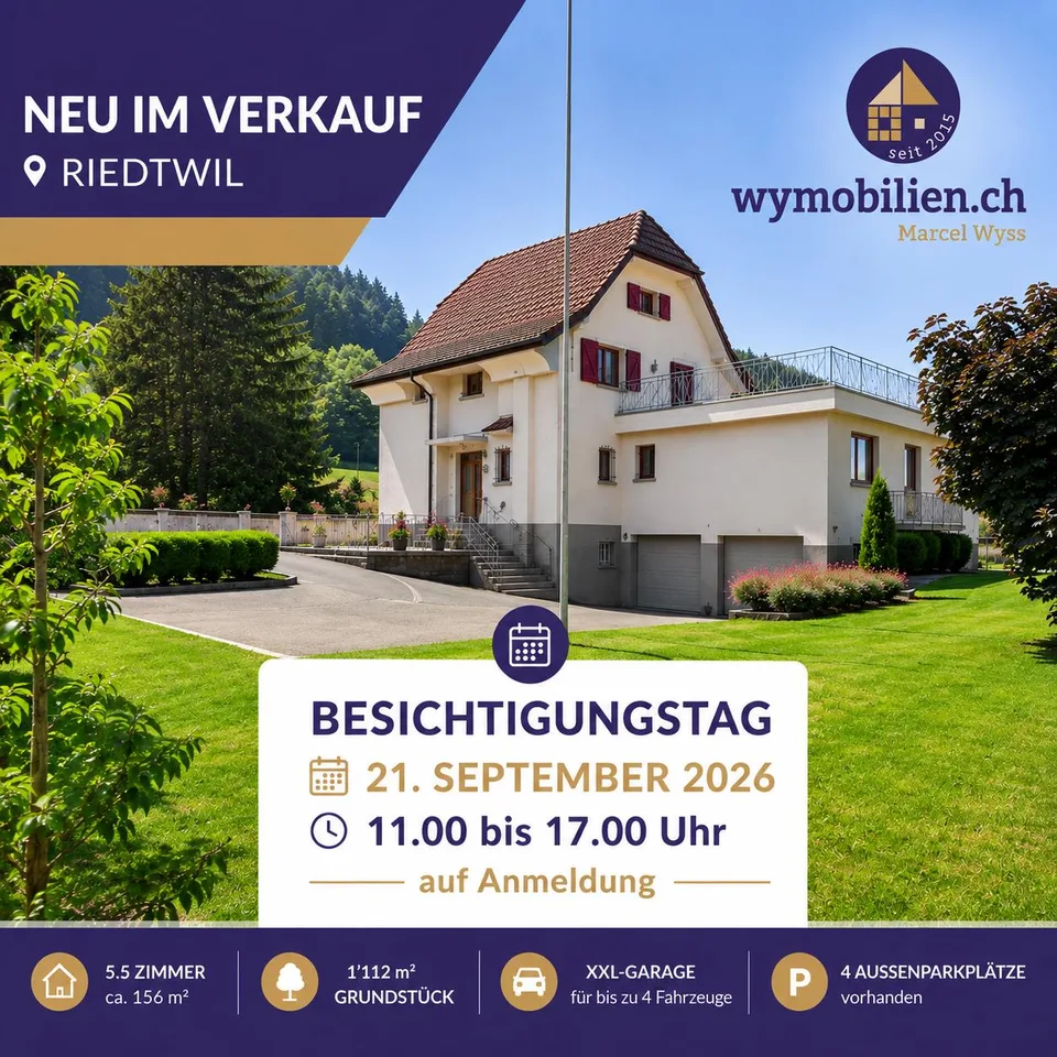 Haus auf grosser Parzelle (1112m2) und XXL-Garage