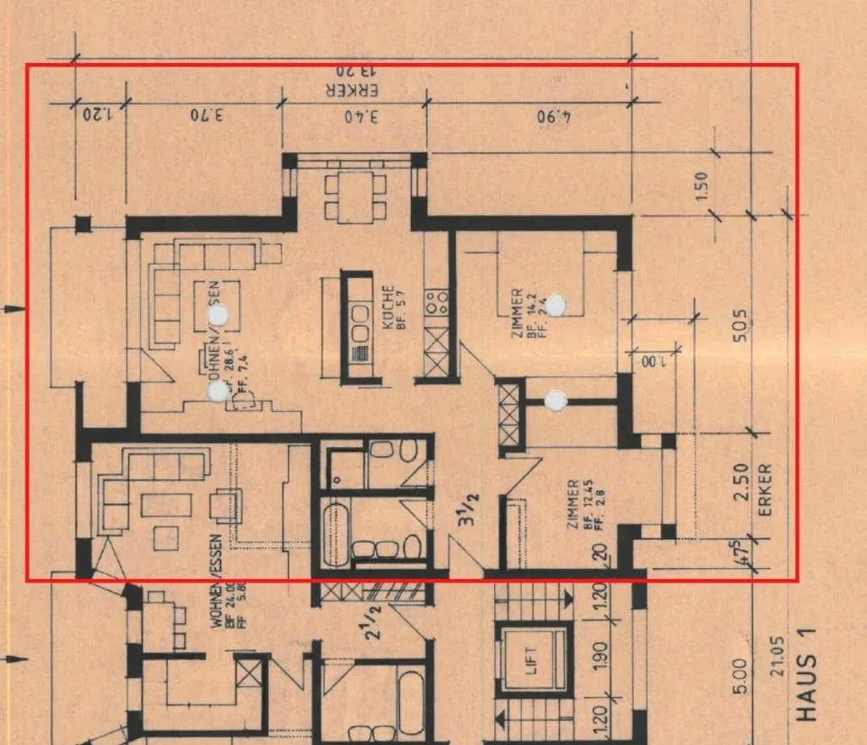 3.5 Zi. wohnung nahe Spitäler