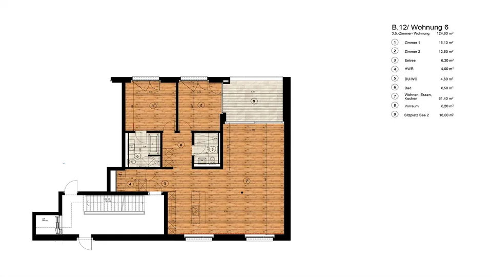 Drei lichtdurchflutete 3.5-Zimmer-Neubauwohnungen an exklusiver Lage