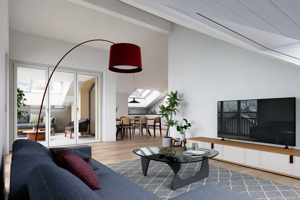 Dachwohnung mit Bergkulisse: 2.5 Zimmer, erweiterbar auf 3.5 Zimmer
