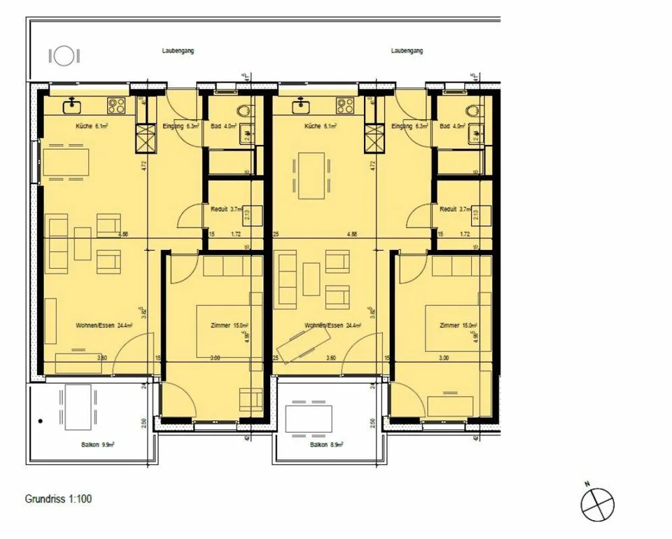 Abitare moderno con flair di cortile interno - appartamento 2.5 locali a Ostermundigen