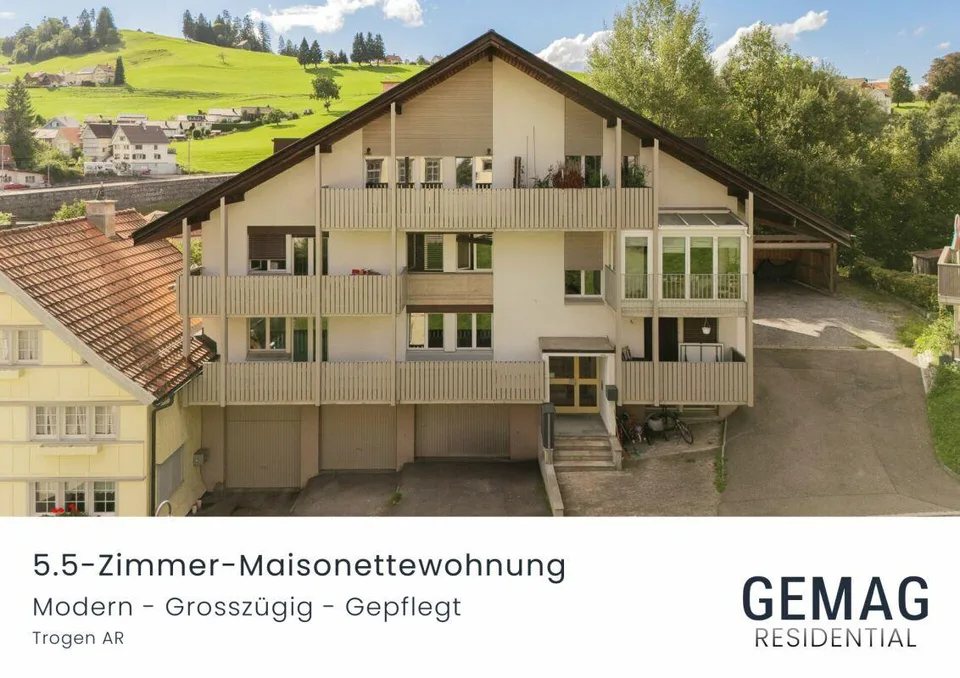 5.5-Zimmer-Maisonettewohnung mit sonnigem Balkon und moderner Ausst...