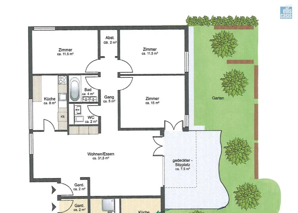 4,5-Zimmer-Gartenwohnung – zentral und familienfreundlich