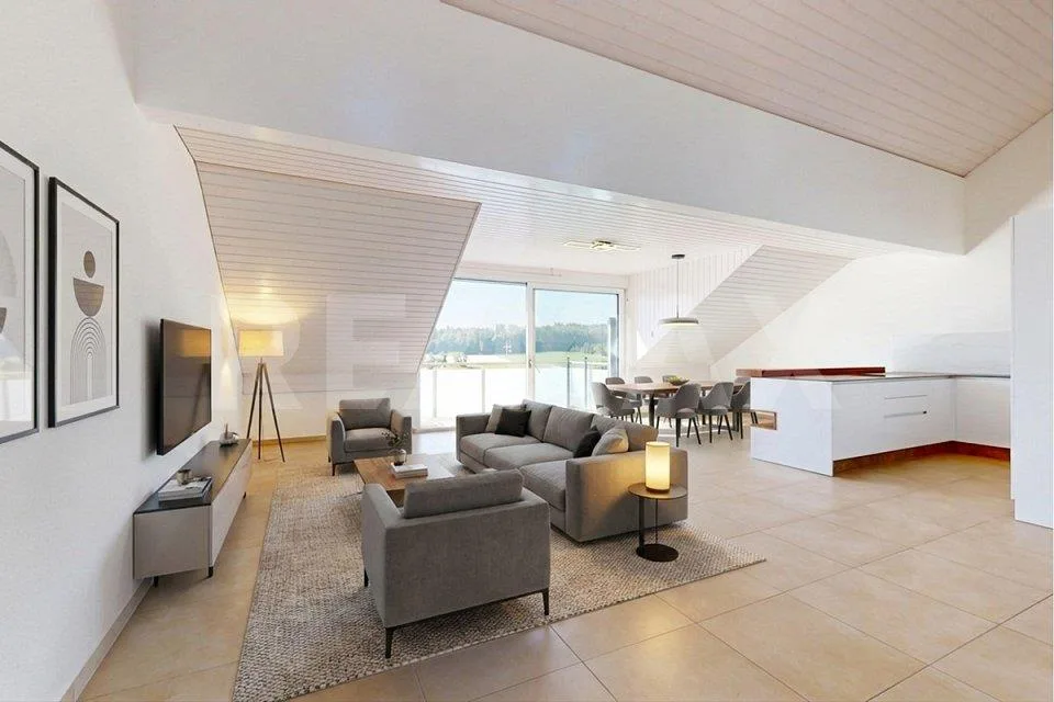 Moderne : 3.5Zimmer-Dachwohnung mit Weitsicht in Golaten (Kallnach)