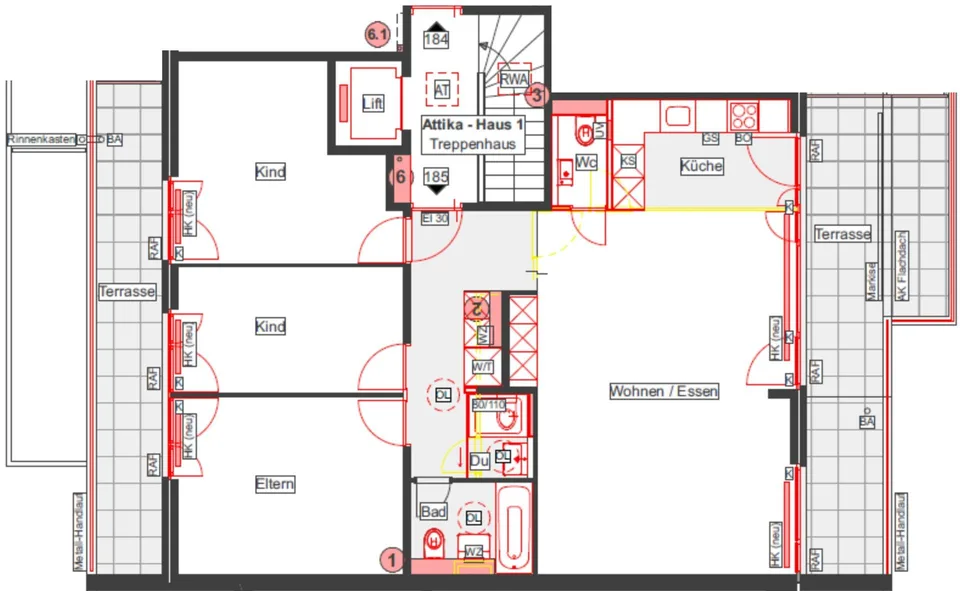 sonnige 4 1/2-Zimmer-Attikawohnung - St. Johannquartier