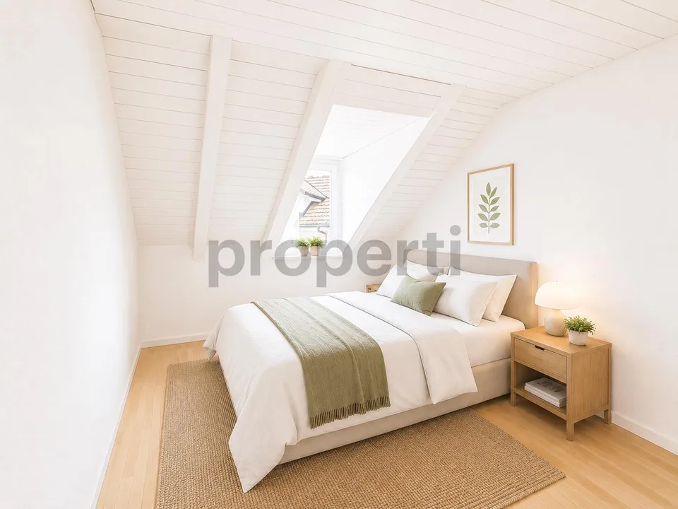 Cozy 4.5-room attic apartment with balcony in Beringen