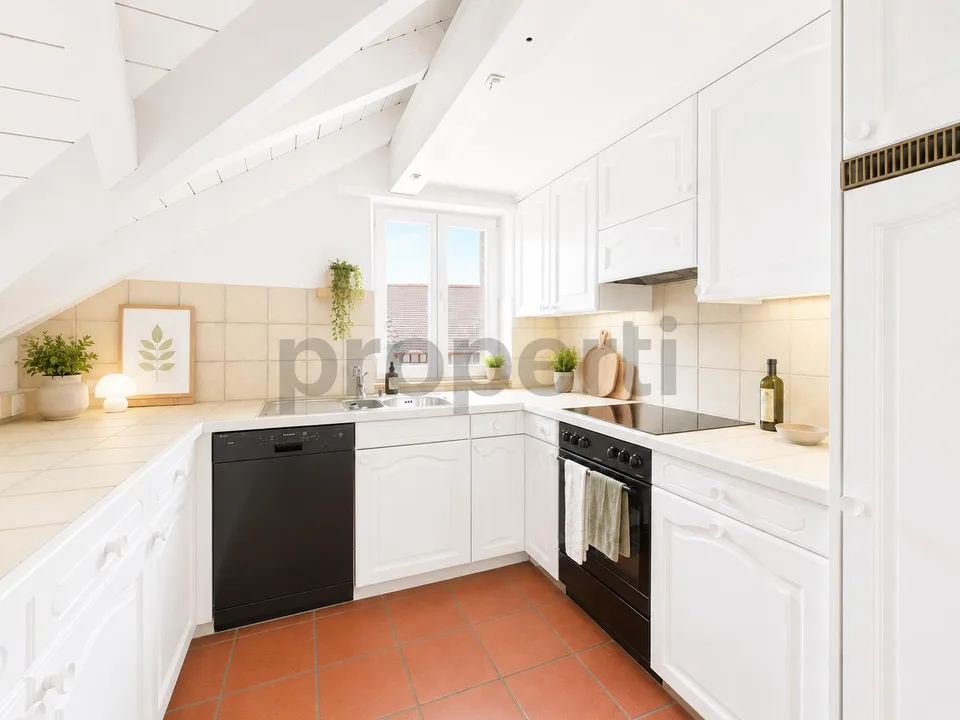 Cozy 4.5-room attic apartment with balcony in Beringen