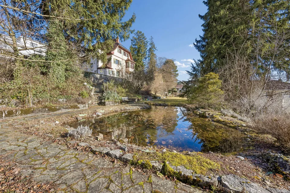 Villa Art Nouveau à Reinach avec un jardin de parc exceptionnel