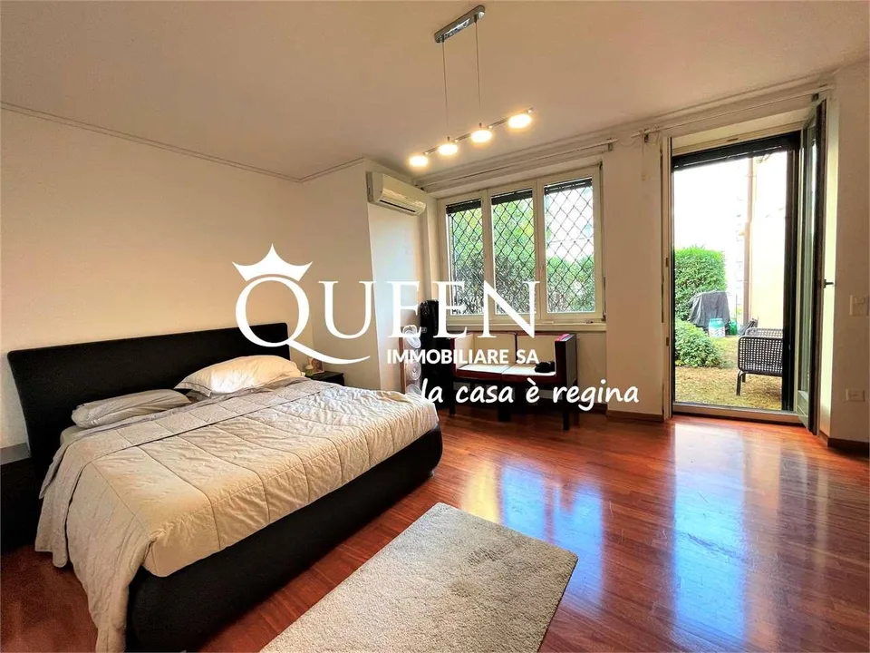 Lugano centre: appartement 5 pièces, 190 m², jardin privé, portique