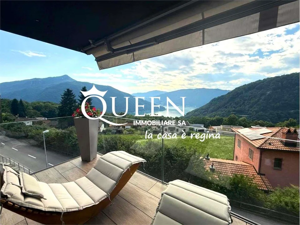 Rovio: Penthouse mit 4.5 Zimmern, 125 m², Terrasse 80 m², Seeblick auf den Luganersee