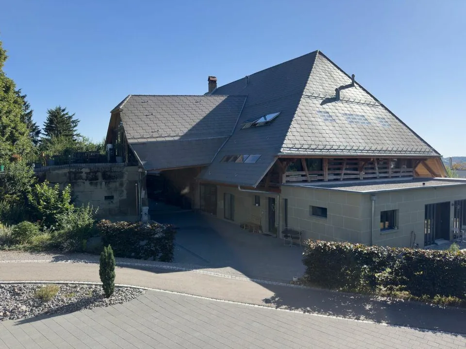 Exklusive Loftwohnung mit sonnigen Aussenräumen, unverbaubarer Aussicht, XXL-Garage und gedecktem Aussenparkplatz