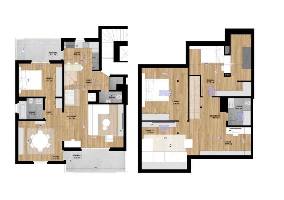 Elegante, lichtdurchflutete Maisonette mit Kamin in Ascona | Elegante duplex luminoso con camino ad Ascona