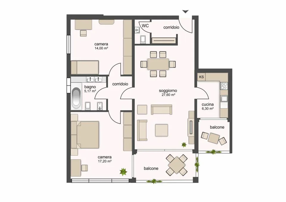 100, Mendrisio, Via Borromini 21, Apartment Nr. 441
